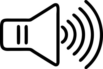 speaker sound waves vector icon on white background