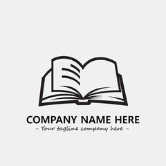 Book illustration black and white for logo company vector image
