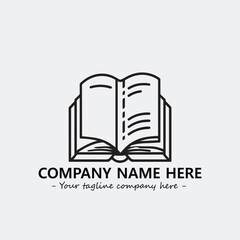 Book illustration black and white for logo company vector image
