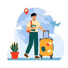 Study Aboard 2 Traveler with Luggage
