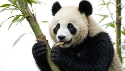 Obraz premium giant panda eating bamboo