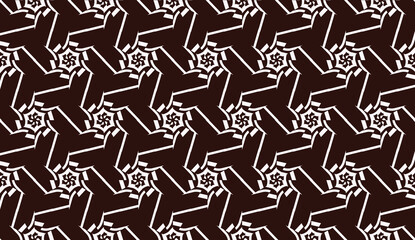 Vector geometric pattern. Triangles curved line. For wallpaper, presentation background, interior design, fashion print. Brown white color. Seamless