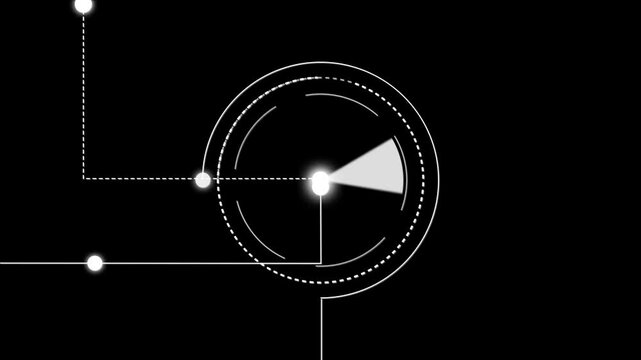 Abstract Circle and line radar technological futuristic elements.