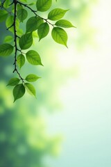 Obraz premium Leafy branches and twigs in a soft white environment, nature, gentle, tree
