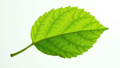 Fototapeta premium Isolated leaf with veins and texture against a white background, branch, twig, botanical