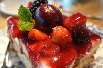 Dessert Concept, Tasty Fruit Cheescake