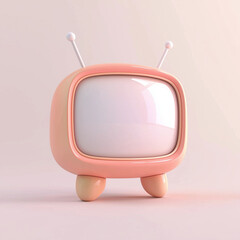 a simple  3d tv Creative cartoon design generative ai