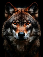 Fototapeta premium Wolf Portrait - Dark Forest