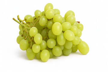 a juicy bunch of grapes on white background