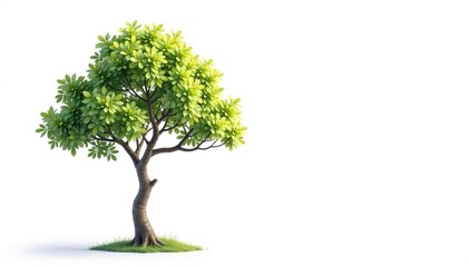 Obraz premium Delicate young tree, isolated on pure white background, stem, simple