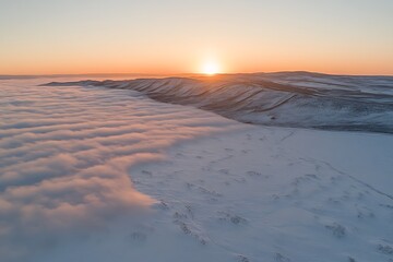 Winter Sunrise Mountain Fog