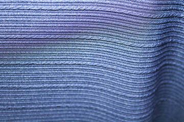 Close-Up of Textured Blue Fabric.
