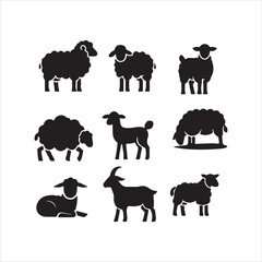 Naklejka premium goat farm animals collection
