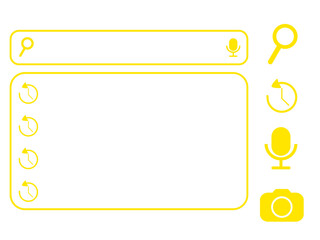 Obraz premium 検索窓と検索履歴セット 黄色