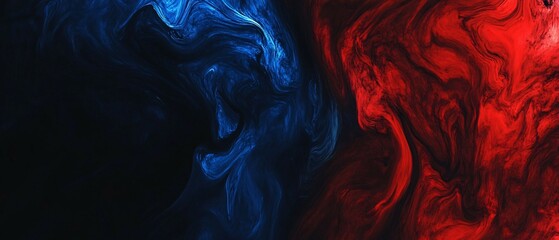 Abstract smoke effect with blue and red colors on a dark background.