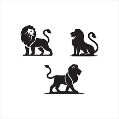 black silhouette of a lion