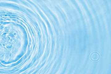 Abstract transparent water shadow surface texture natural ripple on blue background