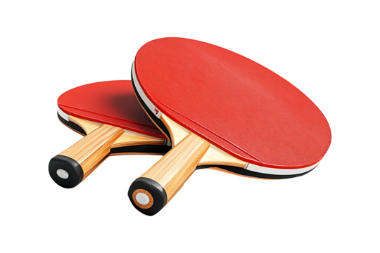 Dynamic Red Table Tennis Equipment isolated on transparent background
