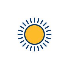 Sun icon vector isolated on white background. Sun vector icon