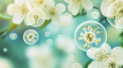 pollen, allergy, care, seasonal, particles, floating, air, relief, impact, wellness, prevention, treatment, symptoms
