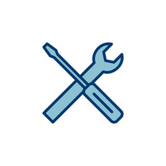 Repair icon vector isolated on white background. Wrench and screwdriver icon. settings vector icon. Maintenance. tools