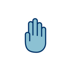 Hand icon vector isolated on white background. Hand gesture. hand stop