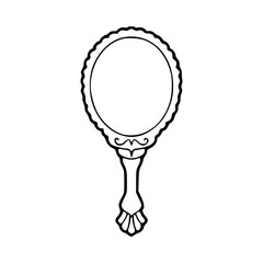 antique hand mirror graphic