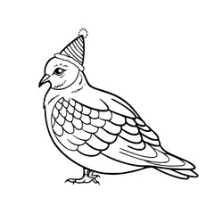 party pigeon outline vector design