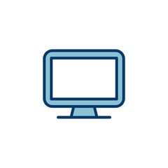 Computer icon vector isolated on white background. PC Icon vector. Computer monitor icon. Flat PC symbol