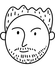 funny face cartoon, hand draw 