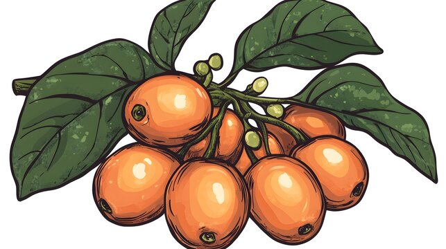 Bacaba berry illustration nature line art vibrant artistic view