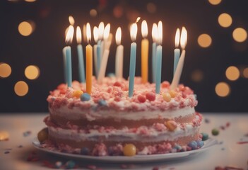 birthday candles cake background cartoon celebration bakery food illustration delicious anniversary fun candle party sweet pink holiday vector happy chocolate cupcake celebrate cream dessert icing