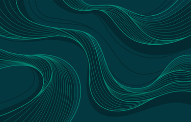 Green Wave Line Background