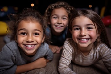 Fototapeta premium Happy family: Cultural unity, foster care, diverse heritage, childhood happiness, parental love, ethnic harmony, nurturing home, shared traditions, emotional connection, supportive environment.