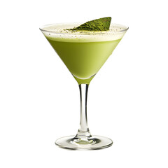 Matcha Nutmeg Green Martini Isolated on Transparent Background