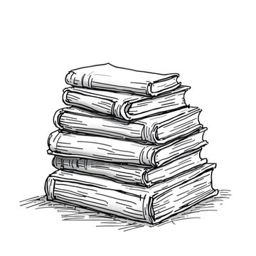 recommend clip art: Stack of Books: Hand-Drawn Illustration