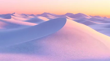 Selbstklebende Fototapeten Beautiful pastel colored desert dunes under an artistic sunset sky © Yuliana