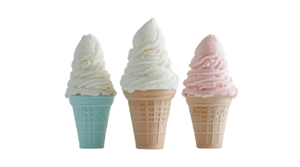 Delicious ice cream treats studio setting cutout background bright colors close-up summer vibes