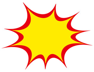 Burst frame-24　ビックリ表現のフレーム。驚きのふき出し。ジグザグした感情表現の枠。