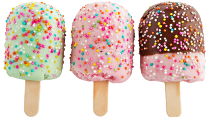 Delicious ice cream treats kitchen cutout background bright colors close-up indulgence