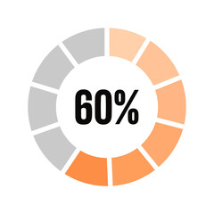 loading 60% icon isolated white background.