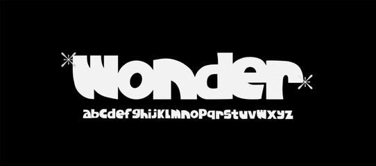 Modern Groovy Font. Heavy and Bold Alphabet. Suits for any design needs. Fashion Font.