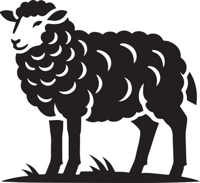 black and white sheep, sheep vector illustration, sheep silhouette vector, sheep logo vector black icon on white background