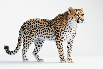 Delightful full body illustration of a 3d savanna cheetah in a playful pose ideal for creative artwork and designs