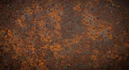 Rusty Metal Texture Close Up Showing Heavy Corrosion and Dark Background