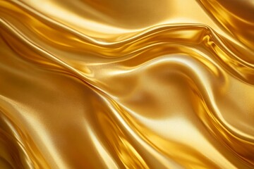 Luxurious gold fabric drapes.  Fluid, flowing gold material