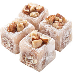 Nuts Turkish Delight on transparent background