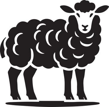black and white sheep, sheep vector illustration, sheep silhouette vector, sheep logo vector black icon on white background