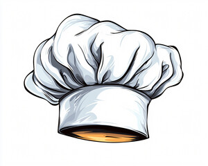 Whimsical Chef Hat Illustration Classic Culinary Toque Symbol of Skilled Expertise and Gourmet Artistry