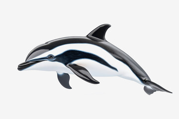Obraz premium Charming 3d striped dolphin portrayed in a serene pose representing the beauty of ocean wildlife in full body detail